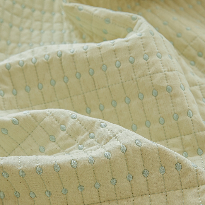 91家纺网 家纺一手货源 找家纺 （总）源舜家纺 2026新款天丝棉麻莱赛尔莫代尔天丝棉米粒绣床盖三件套