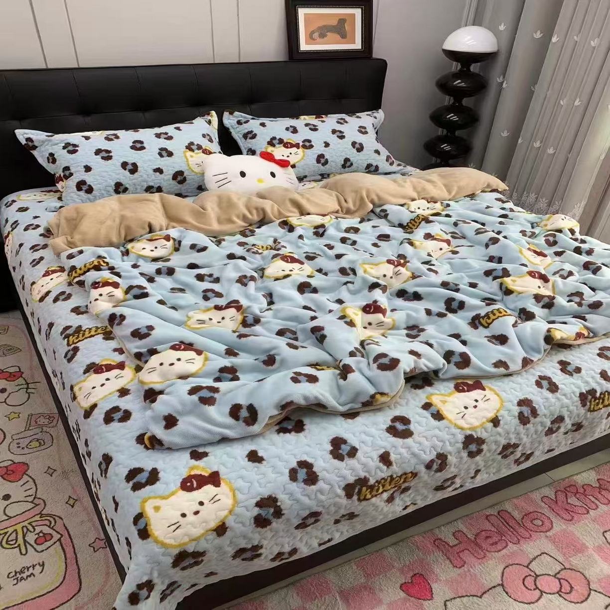 91家纺网 家纺一手货源 找家纺 （总）添越家纺 2025新款简约款牛奶绒床盖四件套