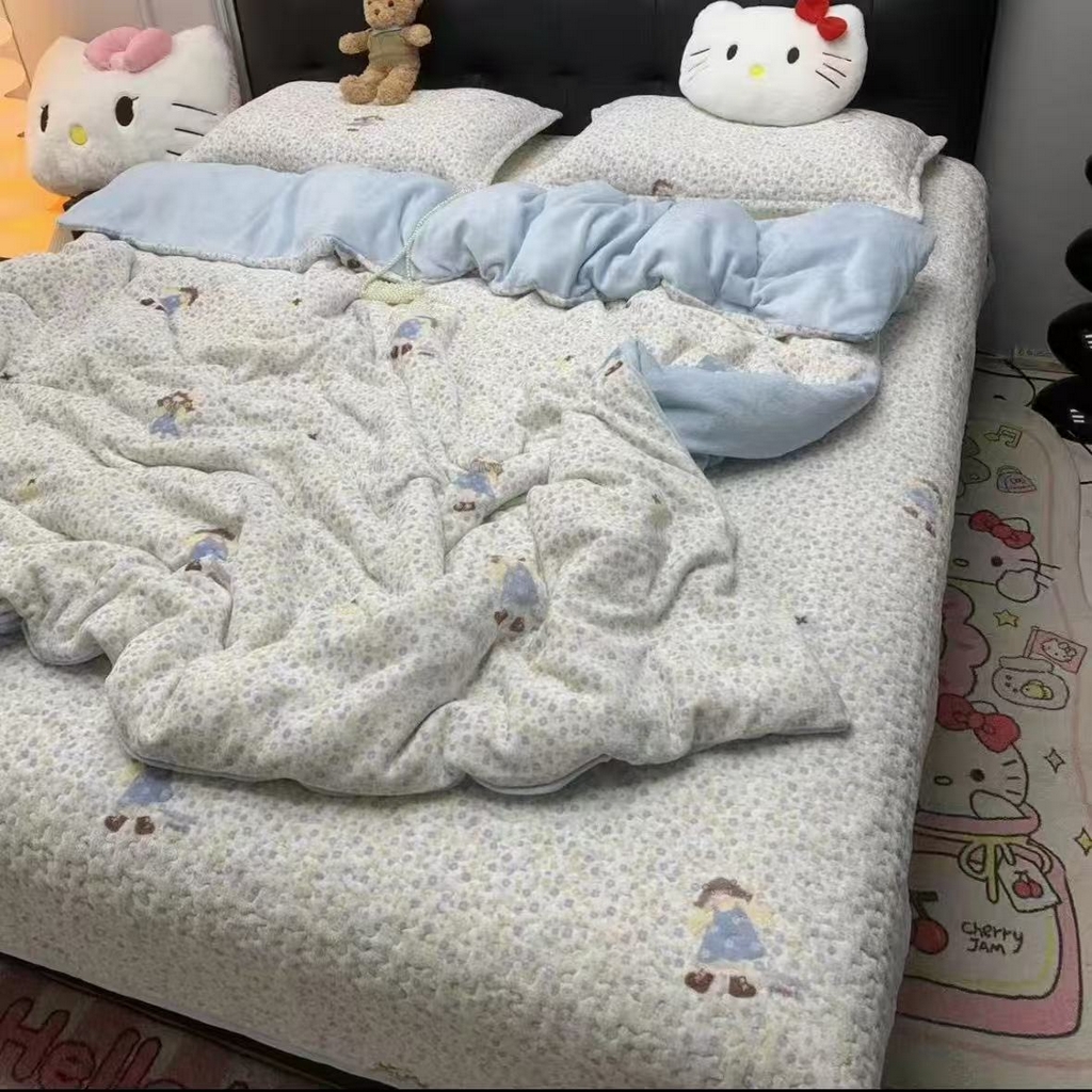 91家纺网 家纺一手货源 找家纺 （总）添越家纺 2025新款简约款牛奶绒床盖四件套