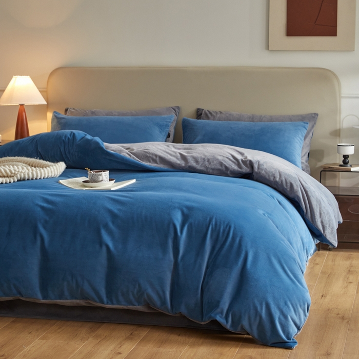 91家纺网 家纺一手货源 找家纺 （总）禧澜庭 2025新款A类婴儿绒纯色德芙绒宝宝绒牛奶绒法莱绒四件套-被套黑标款