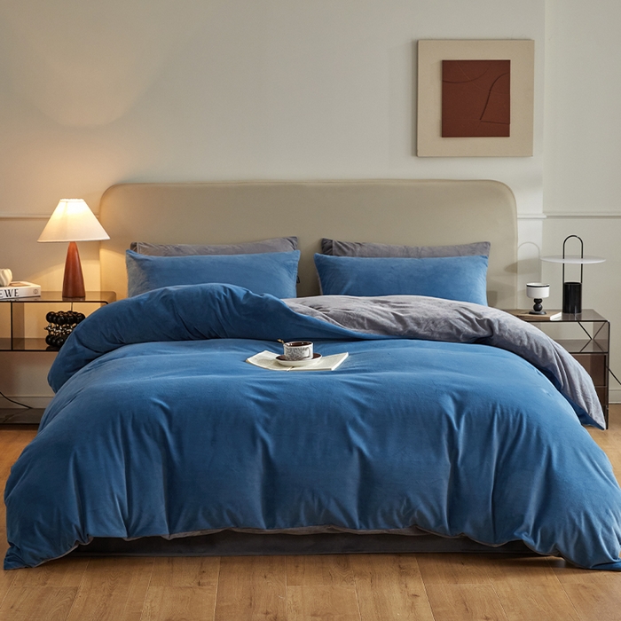 91家纺网 家纺一手货源 找家纺 （总）禧澜庭 2025新款A类婴儿绒纯色德芙绒宝宝绒牛奶绒法莱绒四件套-被套黑标款