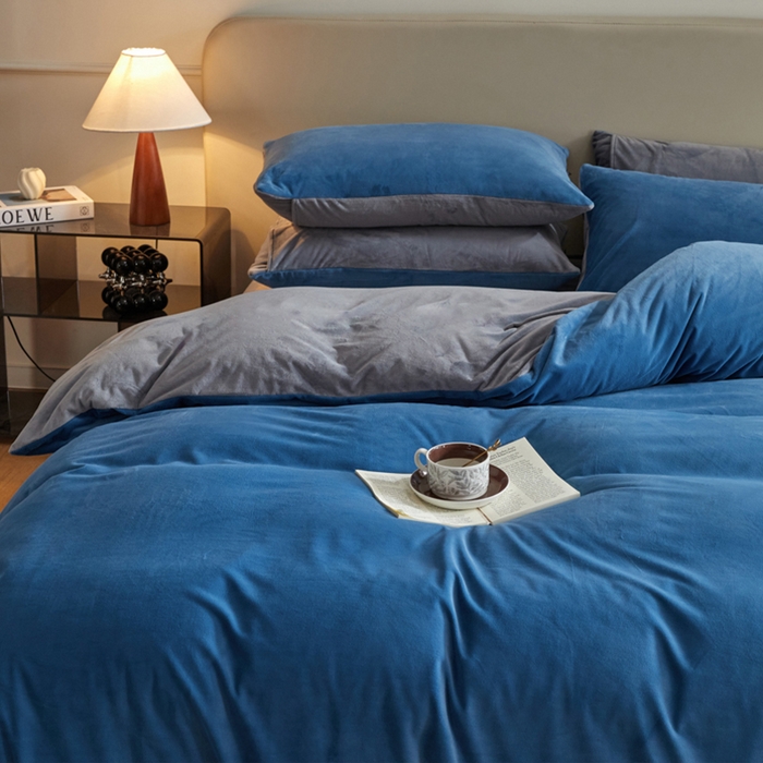 91家纺网 家纺一手货源 找家纺 （总）禧澜庭 2025新款A类婴儿绒纯色德芙绒宝宝绒牛奶绒法莱绒四件套-被套黑标款