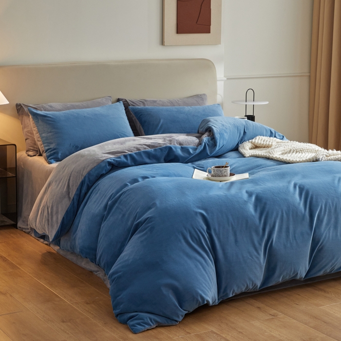 91家纺网 家纺一手货源 找家纺 （总）禧澜庭 2025新款A类婴儿绒纯色德芙绒宝宝绒牛奶绒法莱绒四件套-被套黑标款