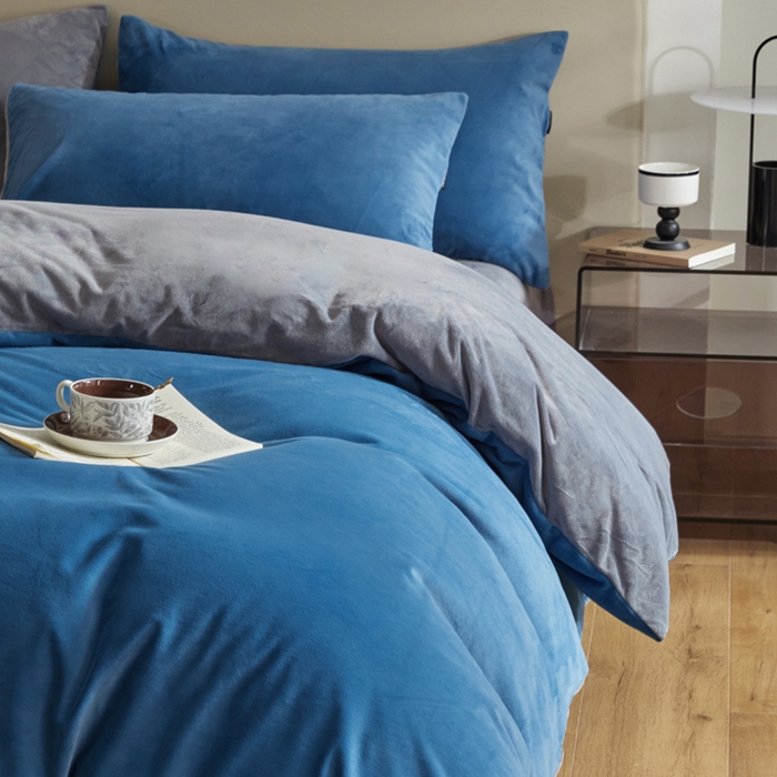 91家纺网 家纺一手货源 找家纺 （总）禧澜庭 2025新款A类婴儿绒纯色德芙绒宝宝绒牛奶绒法莱绒四件套-被套黑标款