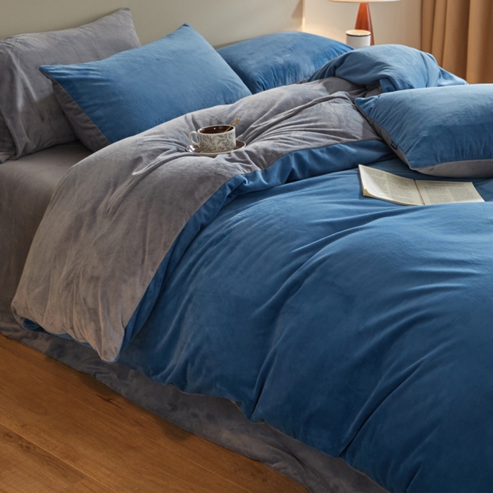 91家纺网 家纺一手货源 找家纺 （总）禧澜庭 2025新款A类婴儿绒纯色德芙绒宝宝绒牛奶绒法莱绒四件套-被套黑标款