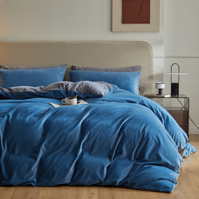 91家纺网 家纺一手货源 找家纺 （总）禧澜庭 2025新款A类婴儿绒纯色德芙绒宝宝绒牛奶绒法莱绒四件套-被套黑标款