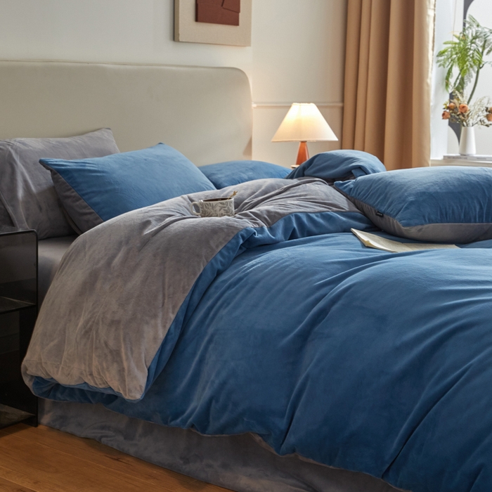 91家纺网 家纺一手货源 找家纺 （总）禧澜庭 2025新款A类婴儿绒纯色德芙绒宝宝绒牛奶绒法莱绒四件套-被套黑标款