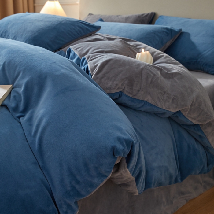 91家纺网 家纺一手货源 找家纺 （总）禧澜庭 2025新款A类婴儿绒纯色德芙绒宝宝绒牛奶绒法莱绒四件套-被套黑标款