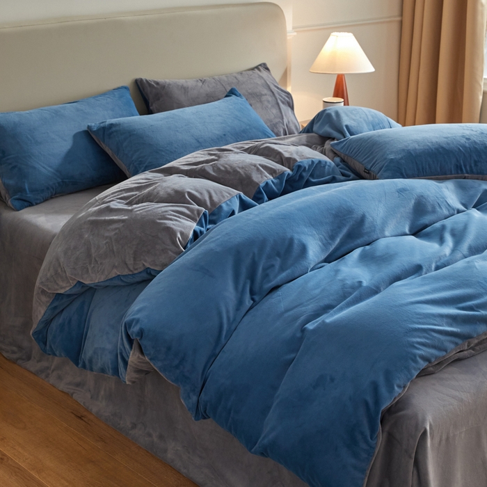 91家纺网 家纺一手货源 找家纺 （总）禧澜庭 2025新款A类婴儿绒纯色德芙绒宝宝绒牛奶绒法莱绒四件套-被套黑标款