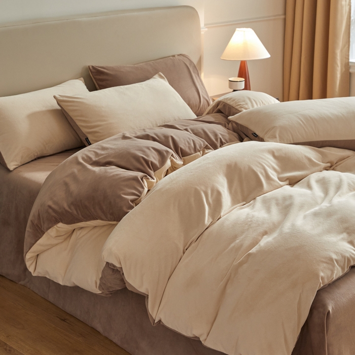 91家纺网 家纺一手货源 找家纺 （总）禧澜庭 2025新款A类婴儿绒纯色德芙绒宝宝绒牛奶绒法莱绒四件套-被套黑标款