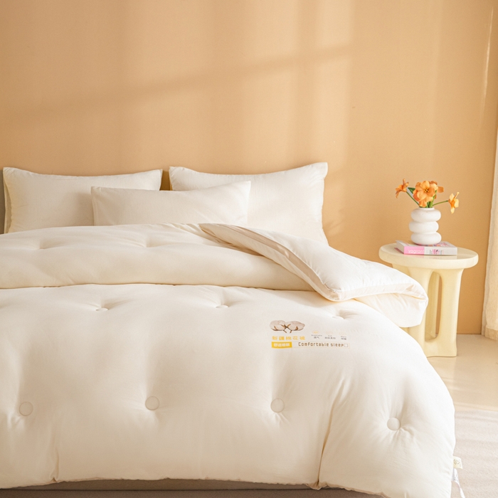 91家纺网 家纺一手货源 找家纺 爱彼家纺 2025冬季新款A类100%新疆棉花被棉絮春秋被冬被被子被芯 新月白-100%棉花被