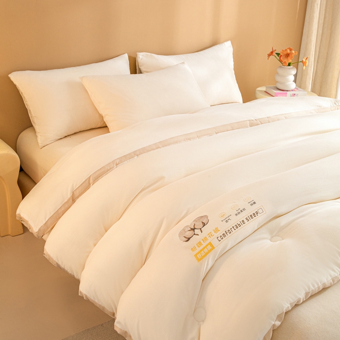 91家纺网 家纺一手货源 找家纺 爱彼家纺 2025冬季新款A类100%新疆棉花被棉絮春秋被冬被被子被芯 新月白-100%棉花被