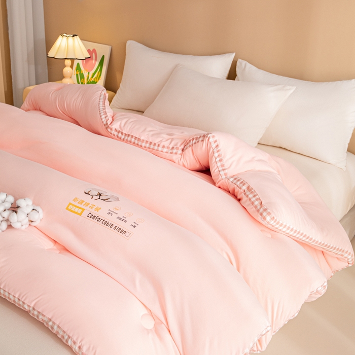 91家纺网 家纺一手货源 找家纺 爱彼家纺 2025冬季新款A类100%新疆棉花被棉絮春秋被冬被被子被芯 浪漫粉-100%棉花被