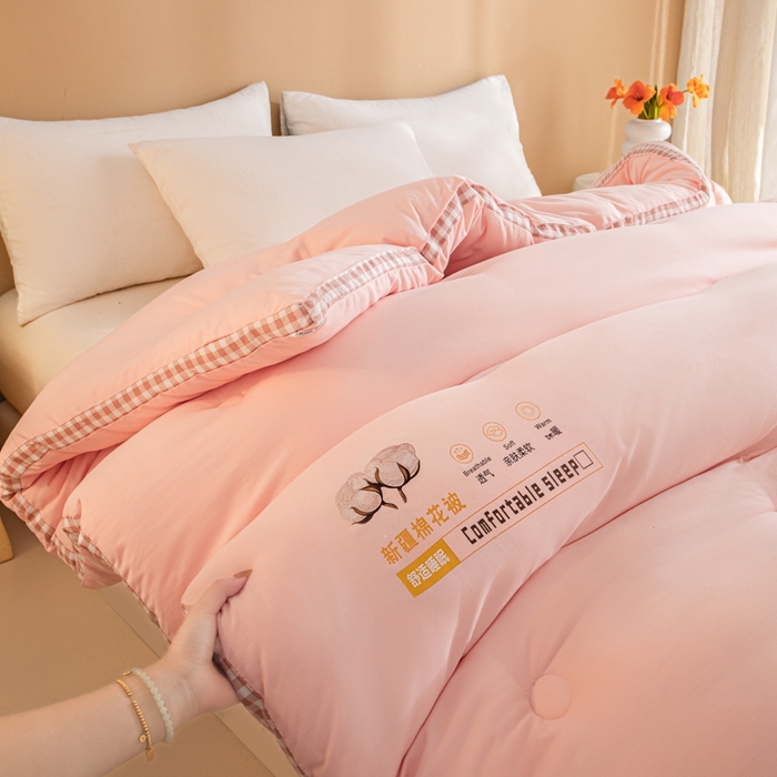 91家纺网 家纺一手货源 找家纺 爱彼家纺 2025冬季新款A类100%新疆棉花被棉絮春秋被冬被被子被芯 浪漫粉-100%棉花被