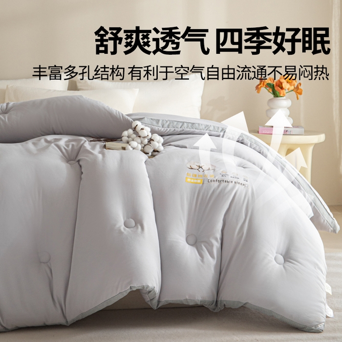 91家纺网 家纺一手货源 找家纺 爱彼家纺 2025冬季新款A类100%新疆棉花被棉絮春秋被冬被被子被芯 时光灰-100%棉花被