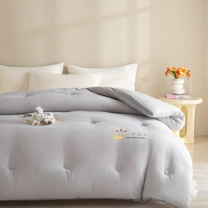 91家纺网 家纺一手货源 找家纺 爱彼家纺 2025冬季新款A类100%新疆棉花被棉絮春秋被冬被被子被芯 时光灰-100%棉花被