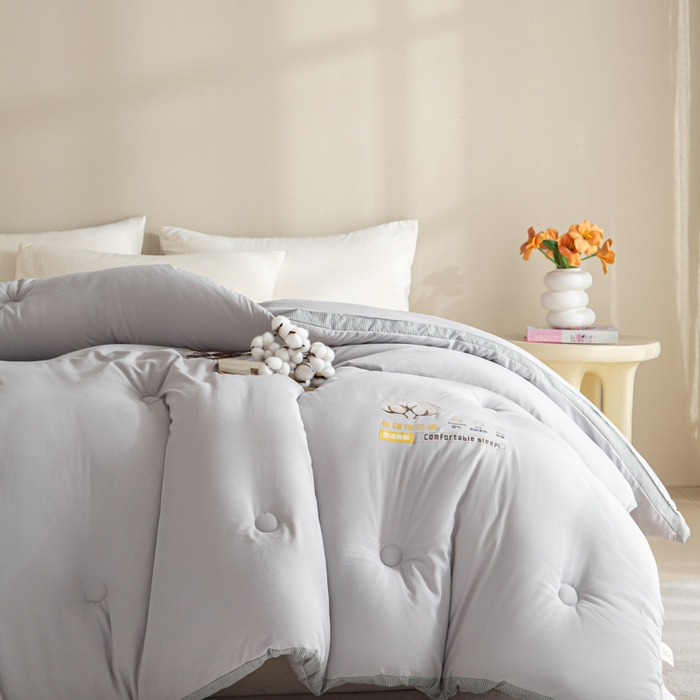 91家纺网 家纺一手货源 找家纺 爱彼家纺 2025冬季新款A类100%新疆棉花被棉絮春秋被冬被被子被芯 时光灰-100%棉花被