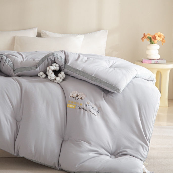 91家纺网 家纺一手货源 找家纺 爱彼家纺 2025冬季新款A类100%新疆棉花被棉絮春秋被冬被被子被芯 时光灰-100%棉花被