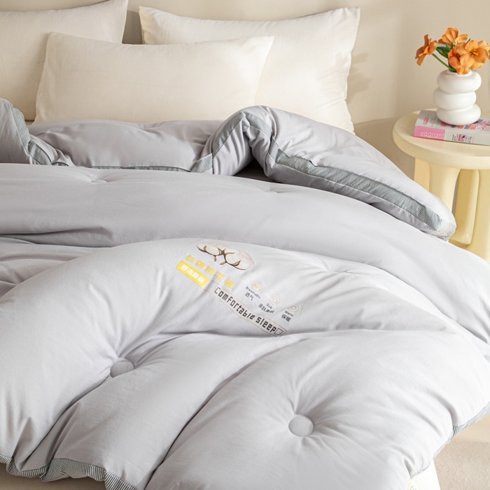 91家纺网 家纺一手货源 找家纺 爱彼家纺 2025冬季新款A类100%新疆棉花被棉絮春秋被冬被被子被芯 时光灰-100%棉花被