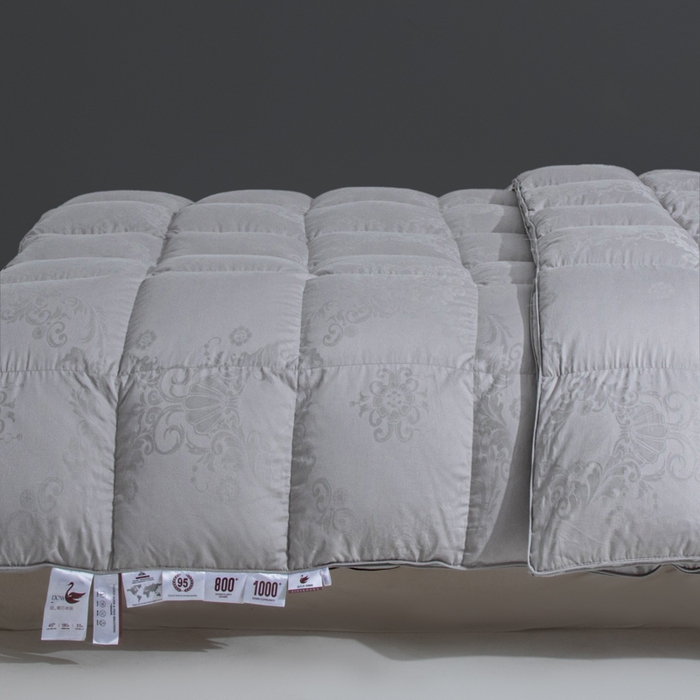 91家纺网 家纺一手货源 找家纺 顺发床垫 2025新款柔赛丝羽毛被提花保暖被被子被芯 立体提花-灰色