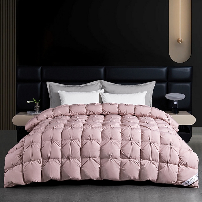 91家纺网 家纺一手货源 找家纺 顺发床垫 2025新款全棉纯棉立体扭花羽毛被加厚被子秋冬春秋被冬被直播供货 立体豆沙