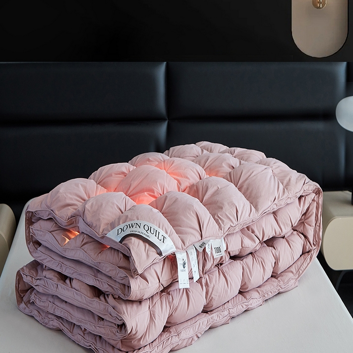 91家纺网 家纺一手货源 找家纺 顺发床垫 2025新款全棉纯棉立体扭花羽毛被加厚被子秋冬春秋被冬被直播供货 立体豆沙