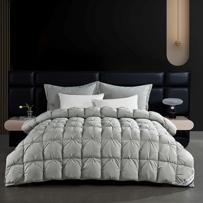 91家纺网 家纺一手货源 找家纺 顺发床垫 2025新款全棉纯棉立体扭花羽毛被加厚被子秋冬春秋被冬被直播供货 立体灰色