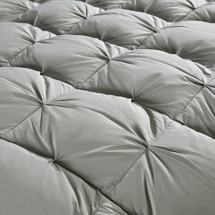 91家纺网 家纺一手货源 找家纺 顺发床垫 2025新款全棉纯棉立体扭花羽毛被加厚被子秋冬春秋被冬被直播供货 立体灰色