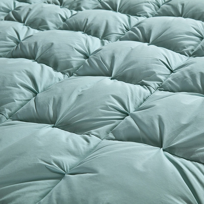 91家纺网 家纺一手货源 找家纺 顺发床垫 2025新款全棉纯棉立体扭花羽毛被加厚被子秋冬春秋被冬被直播供货 立体蓝色