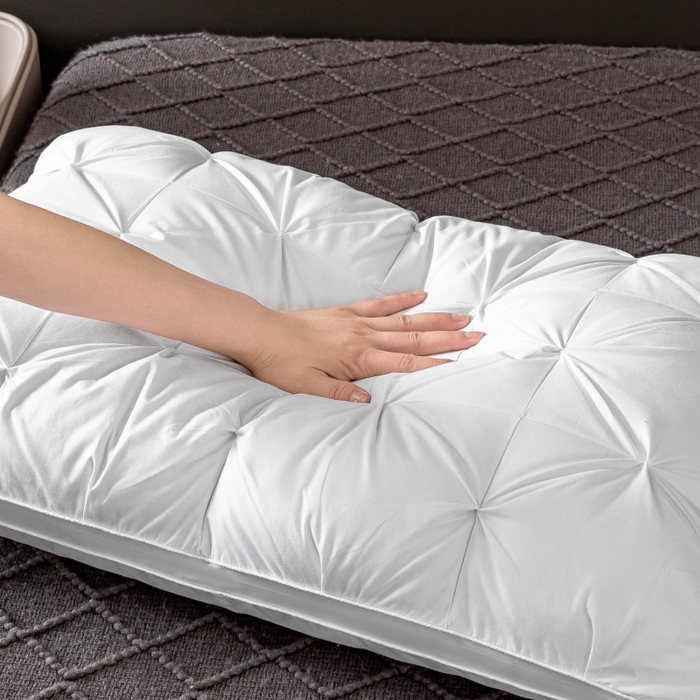 91家纺网 家纺一手货源 找家纺 顺发床垫 2025新款全棉纯棉立体扭花枕头枕芯 白色