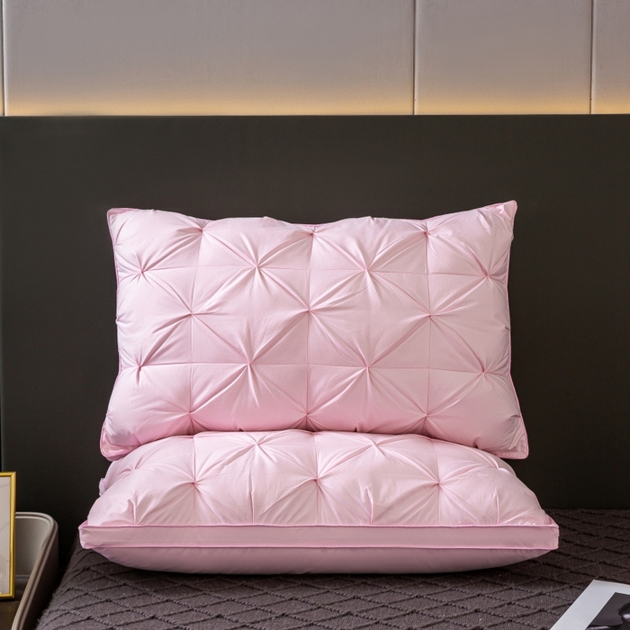 顺发床垫 2025新款全棉纯棉立体扭花枕头枕芯 粉色