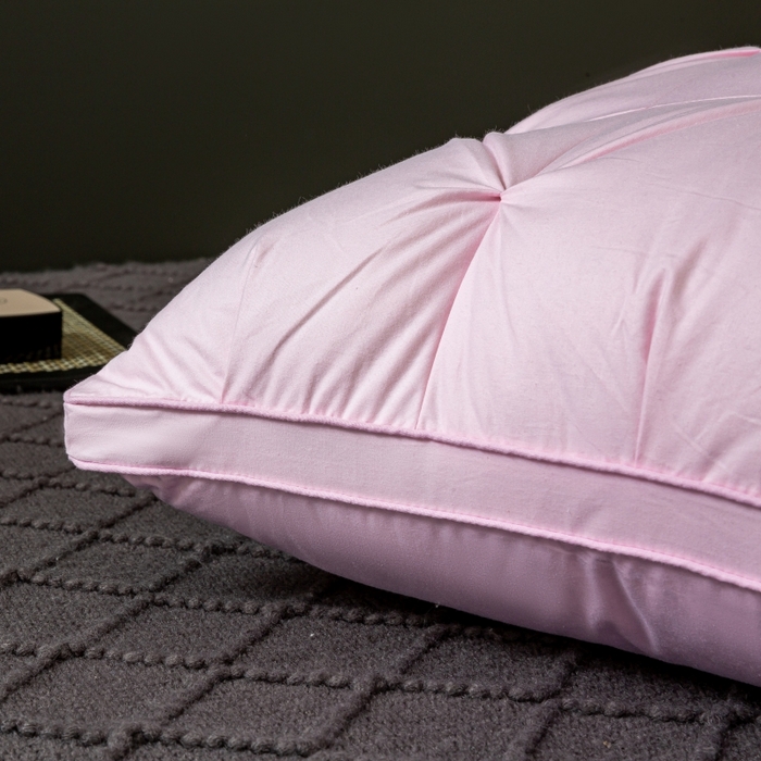 91家纺网 家纺一手货源 找家纺 顺发床垫 2025新款全棉纯棉立体扭花枕头枕芯 粉色