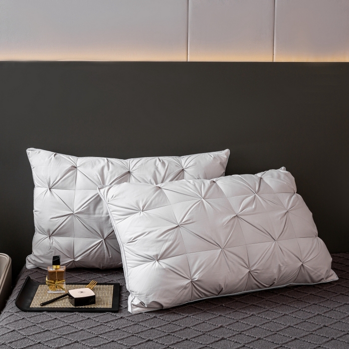 91家纺网 家纺一手货源 找家纺 顺发床垫 2025新款全棉纯棉立体扭花枕头枕芯 灰色