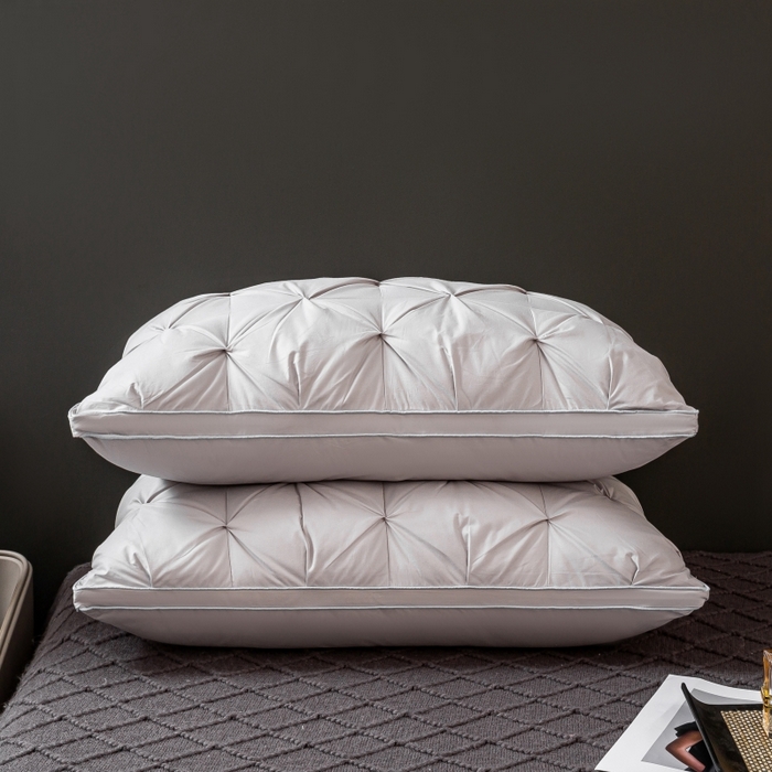 91家纺网 家纺一手货源 找家纺 顺发床垫 2025新款全棉纯棉立体扭花枕头枕芯 灰色