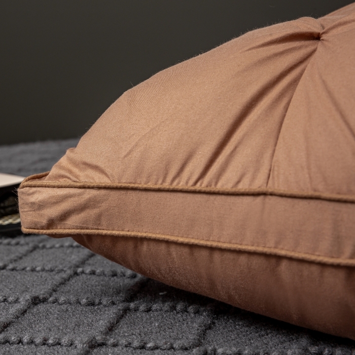 91家纺网 家纺一手货源 找家纺 顺发床垫 2025新款全棉纯棉立体扭花枕头枕芯 咖色