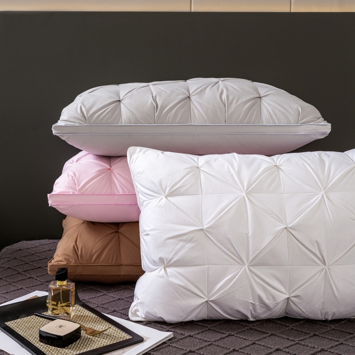 91家纺网 家纺一手货源 找家纺 顺发床垫 2025新款全棉纯棉立体扭花枕头枕芯 咖色