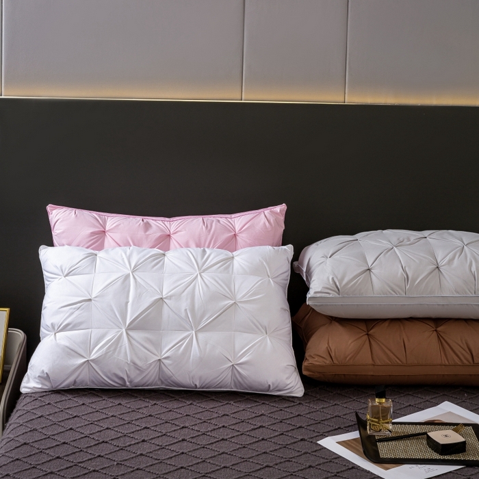 91家纺网 家纺一手货源 找家纺 顺发床垫 2025新款全棉纯棉立体扭花枕头枕芯 咖色