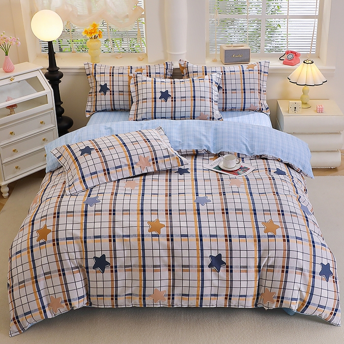 91家纺网 家纺一手货源 找家纺 牧笛缘家纺 2025新款全棉12868四件套星星点点