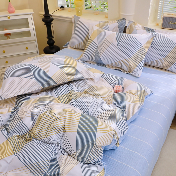 91家纺网 家纺一手货源 找家纺 牧笛缘家纺 2025新款全棉12868四件套简约生活