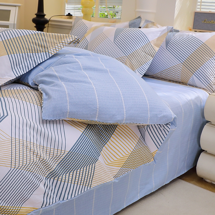 91家纺网 家纺一手货源 找家纺 牧笛缘家纺 2025新款全棉12868四件套简约生活