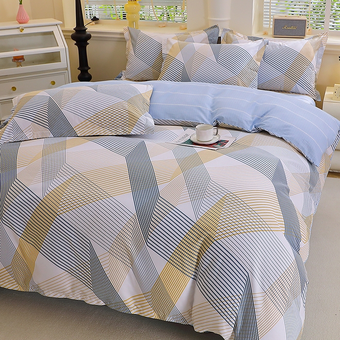 91家纺网 家纺一手货源 找家纺 牧笛缘家纺 2025新款全棉12868四件套简约生活