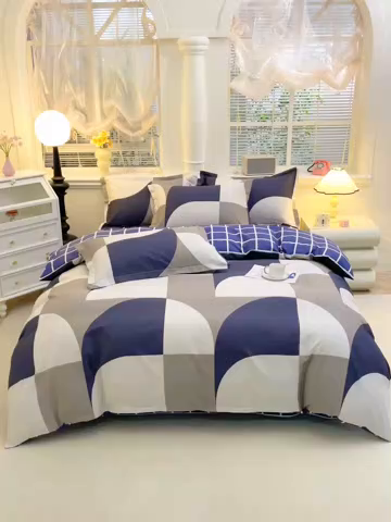 91家纺网 家纺一手货源 找家纺 牧笛缘家纺 2025新款全棉12868四件套路易斯