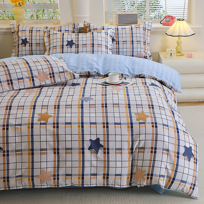 91家纺网 家纺一手货源 找家纺 牧笛缘家纺 2025新款全棉12868四件套星星点点