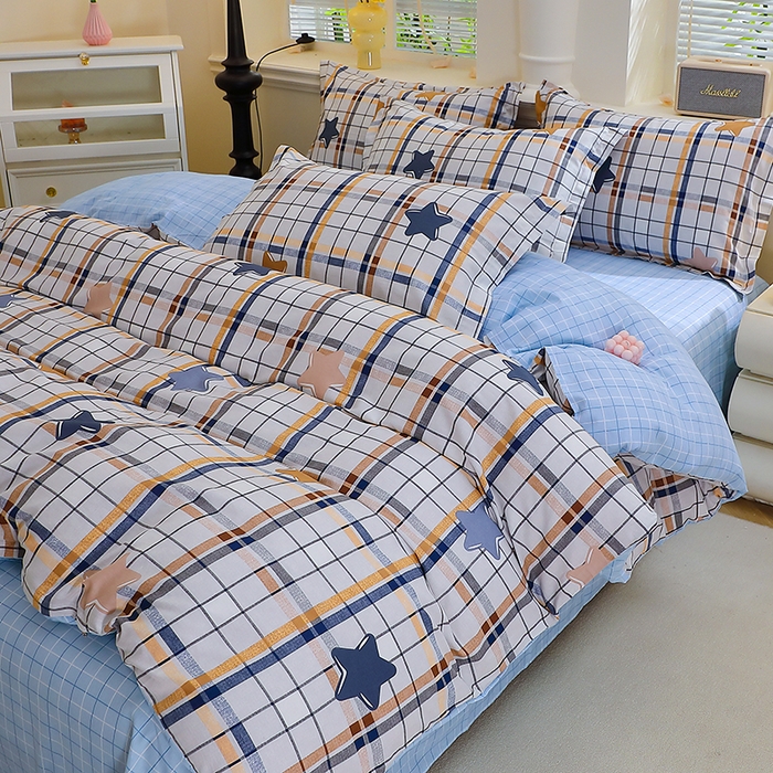 91家纺网 家纺一手货源 找家纺 牧笛缘家纺 2025新款全棉12868四件套星星点点