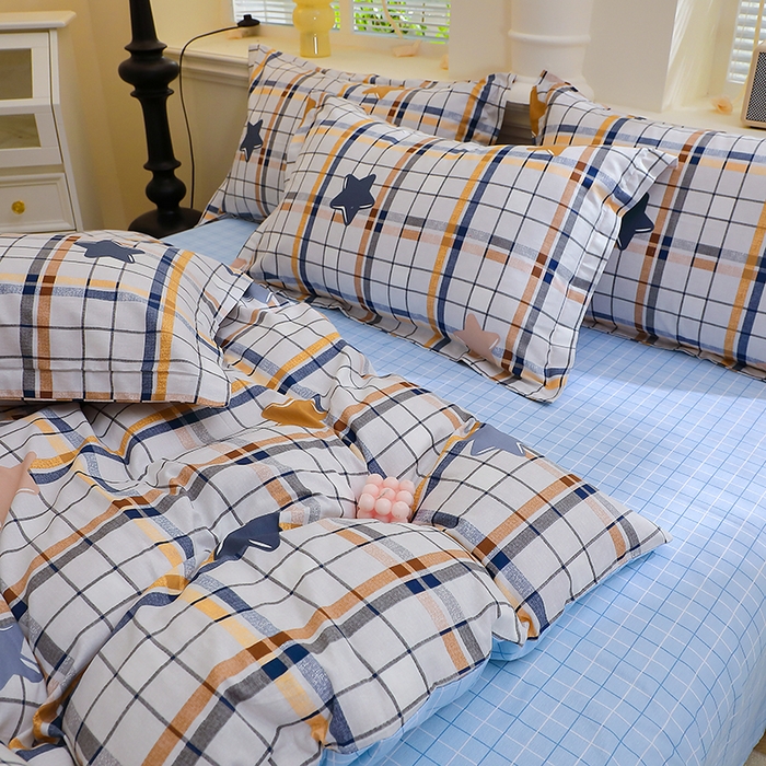 91家纺网 家纺一手货源 找家纺 牧笛缘家纺 2025新款全棉12868四件套星星点点