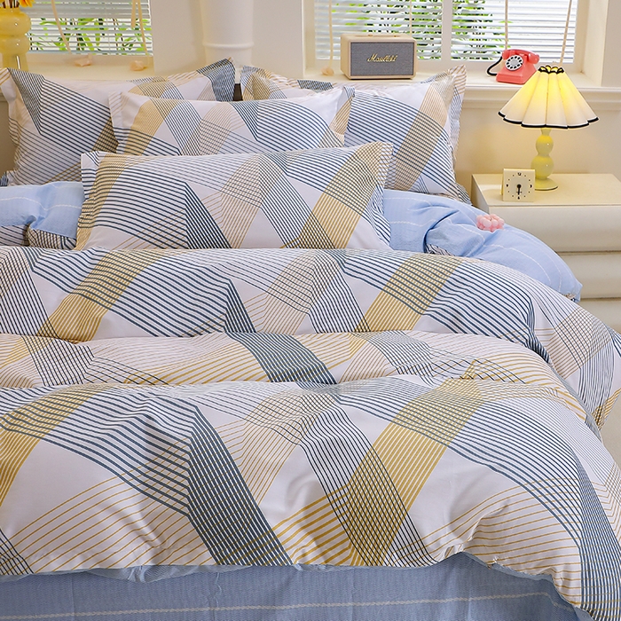 91家纺网 家纺一手货源 找家纺 牧笛缘家纺 2025新款全棉12868单被套简约生活