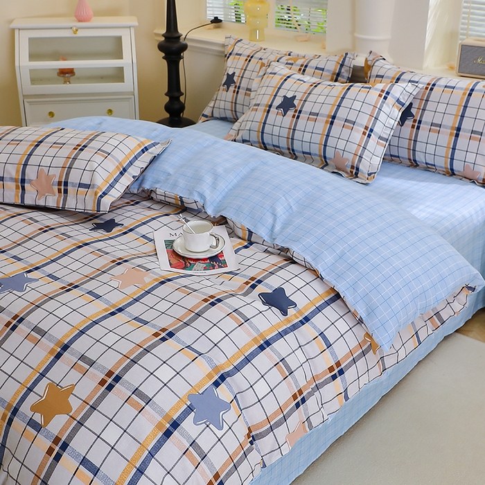 91家纺网 家纺一手货源 找家纺 牧笛缘家纺 2025新款全棉12868单被套星星点点