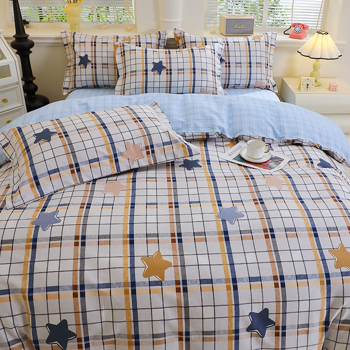 91家纺网 家纺一手货源 找家纺 牧笛缘家纺 2025新款全棉12868单被套星星点点