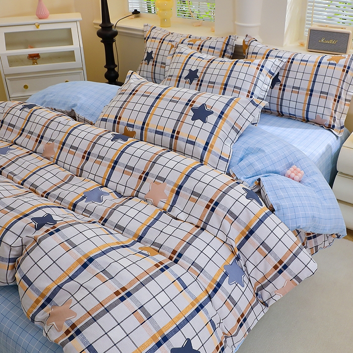 91家纺网 家纺一手货源 找家纺 牧笛缘家纺 2025新款全棉12868单被套星星点点