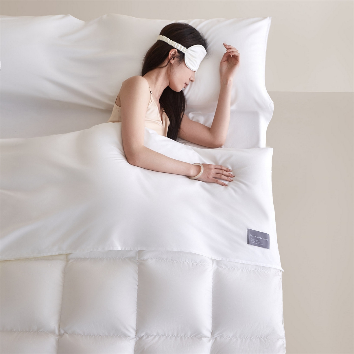 优眠坊 2025新款全棉13372酒店隔脏旅行睡袋纯棉出差旅行床单便携式被套 隔脏旅睡-山茶白